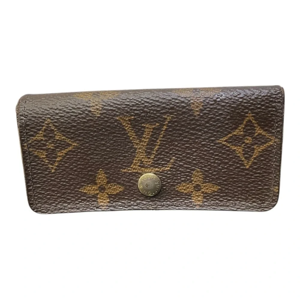 Louis Vuitton Monogram 4‎ Key Holder Brown Coated Canvas Key Case Made in France